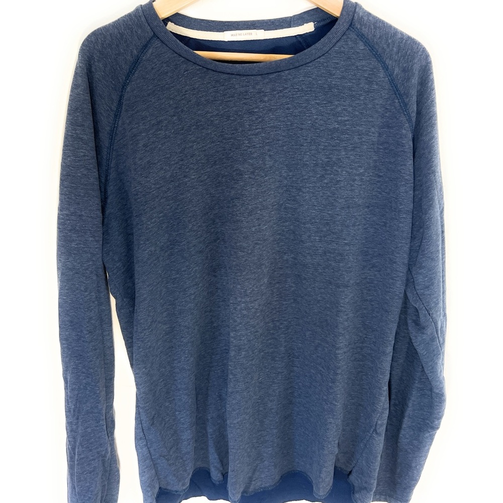 Marine Layer Men’s Blue Crew Neck Long-Sleeve Sweatshirt - Large